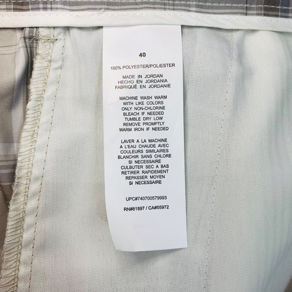 Ben Hogan Tan Plaid Performance Shorts Mens 40 Golf Classic Fit Khaki Flat Front - Picture 5 of 14